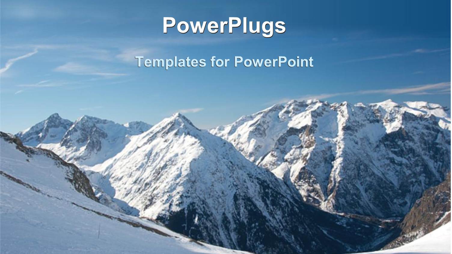 Snowy Mountains, Snow on Mountain Peak, Blue Sky Background Behind Mountains Covered in Snow