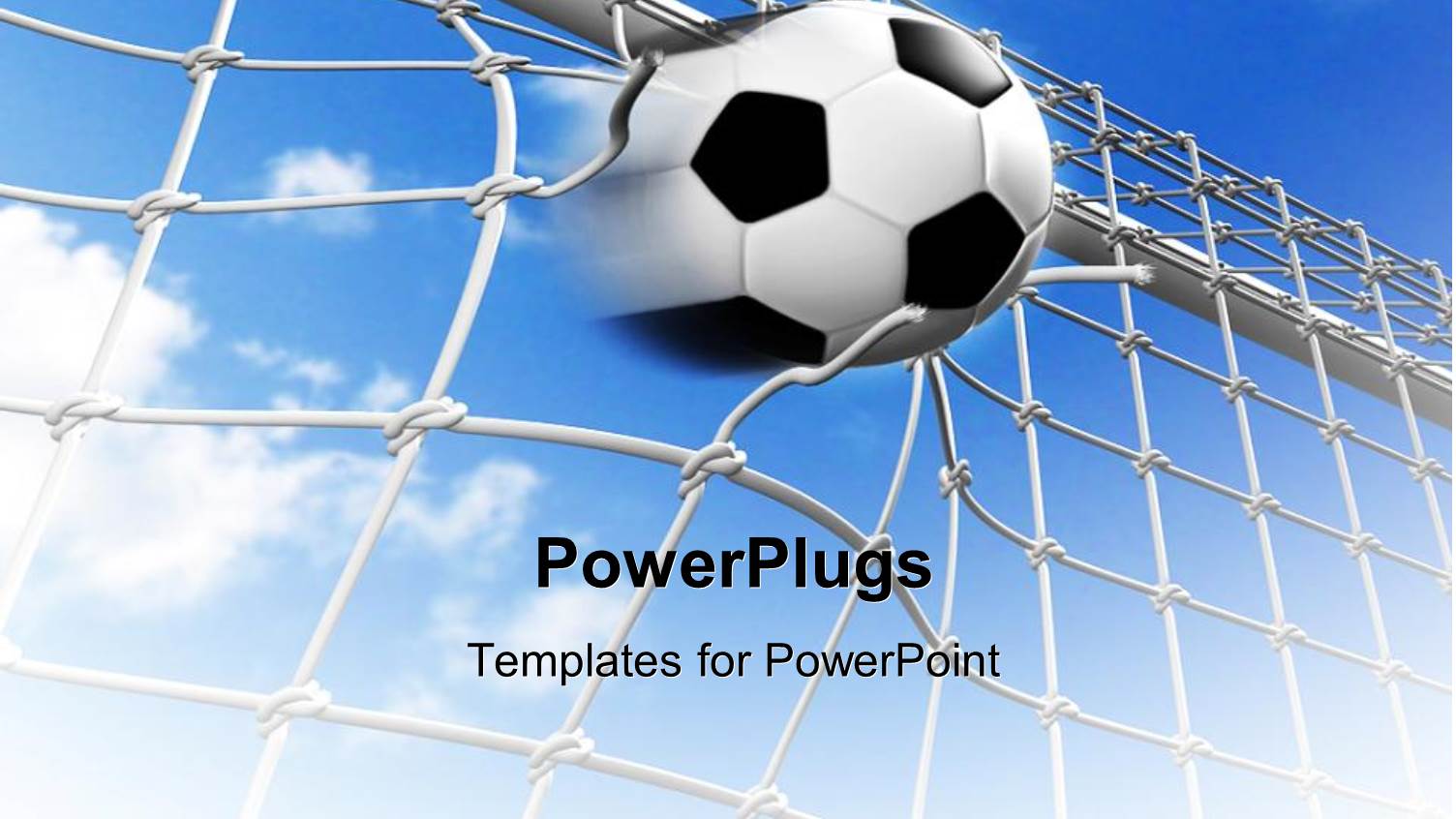 Soccer Math with Goal Scored Breaking Net with Cloudy Sky 