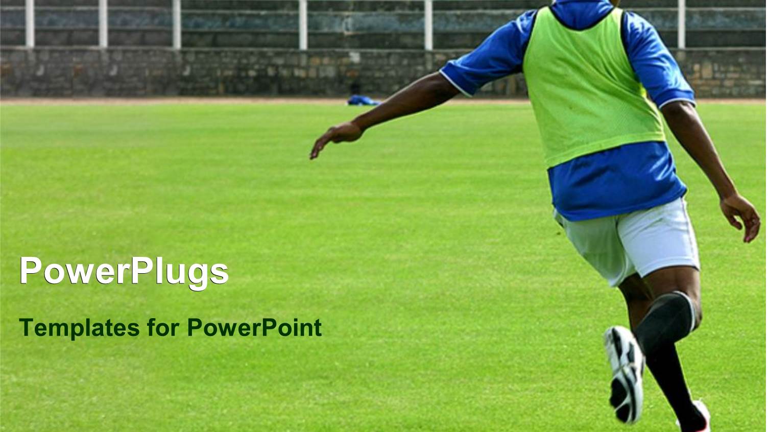 Soccer Player on Green Grassy Field Playing Soccer on Empty Playground