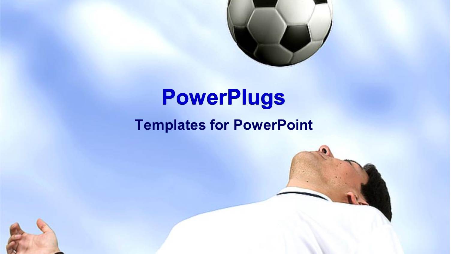 a Soccer Player Looking Towards the Football with Clouds in the Background