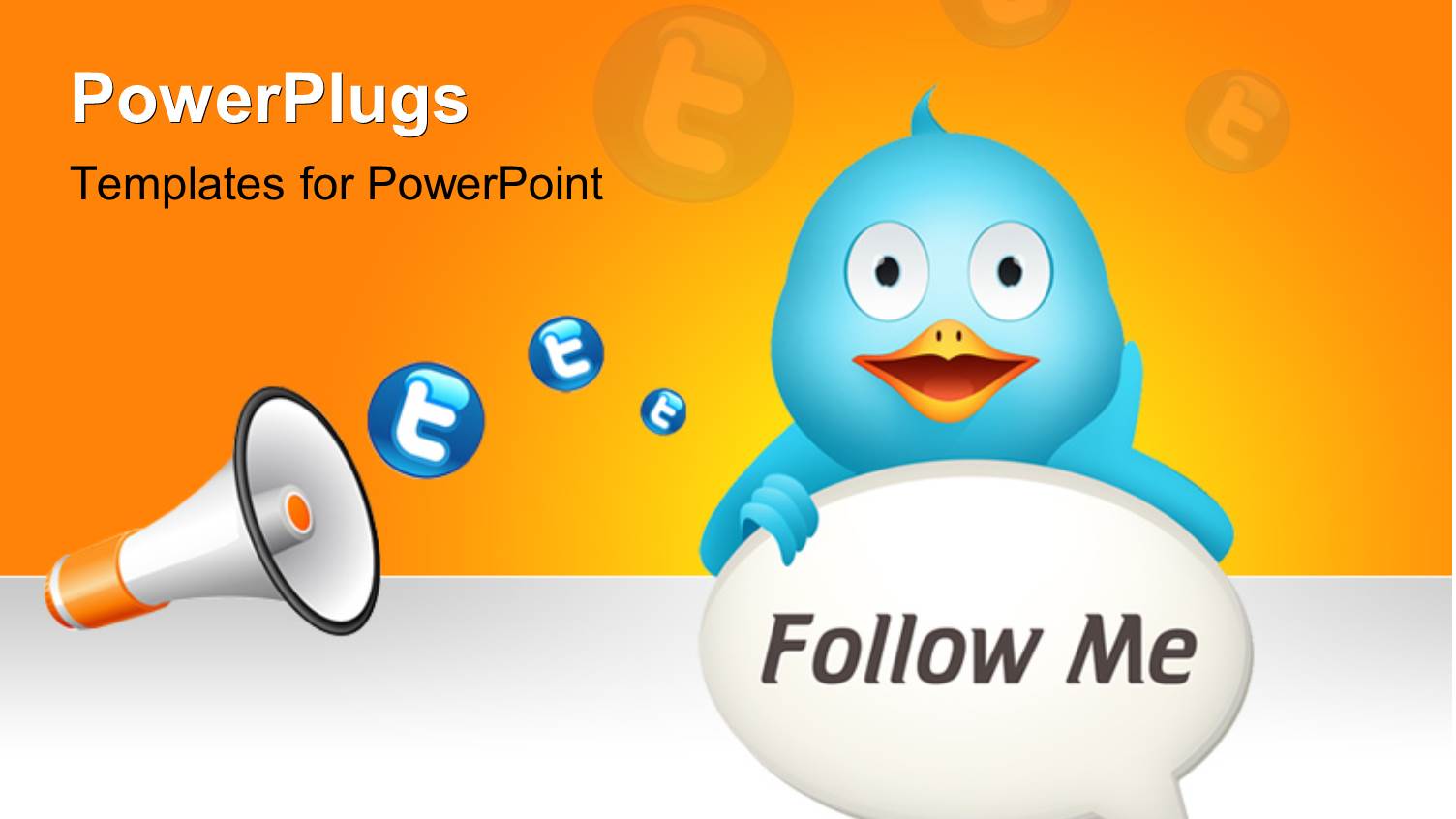 Social Media Depiction with Blue Twitter Bird and Megaphone
