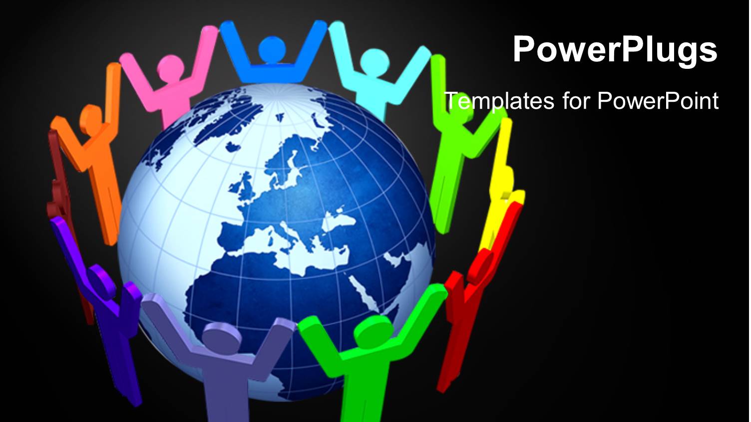 Social Network Depiction with People Holding Hands Around Earth Globe