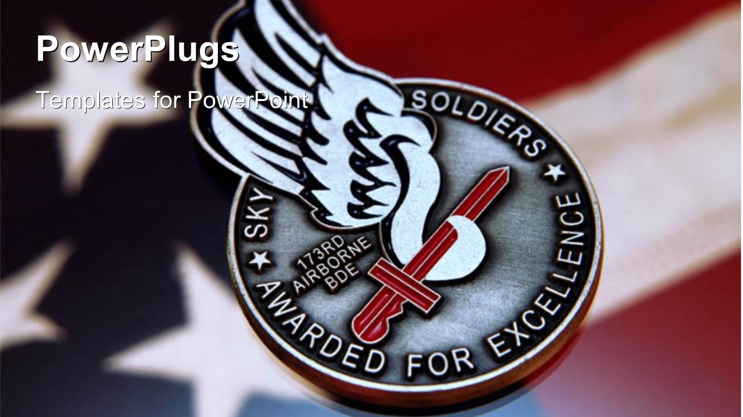 Soldier Recognition Coin Over Flag of the United States