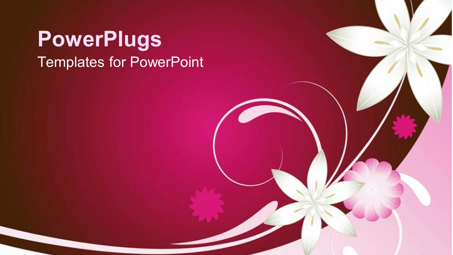 Solid Dark Pink Background with White and Pink  Flower Designs