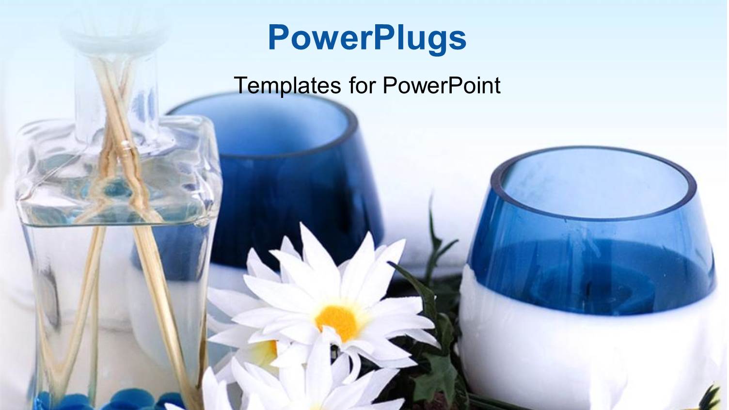 Spa Depiction with Flowers and Spa Oil in Bottle