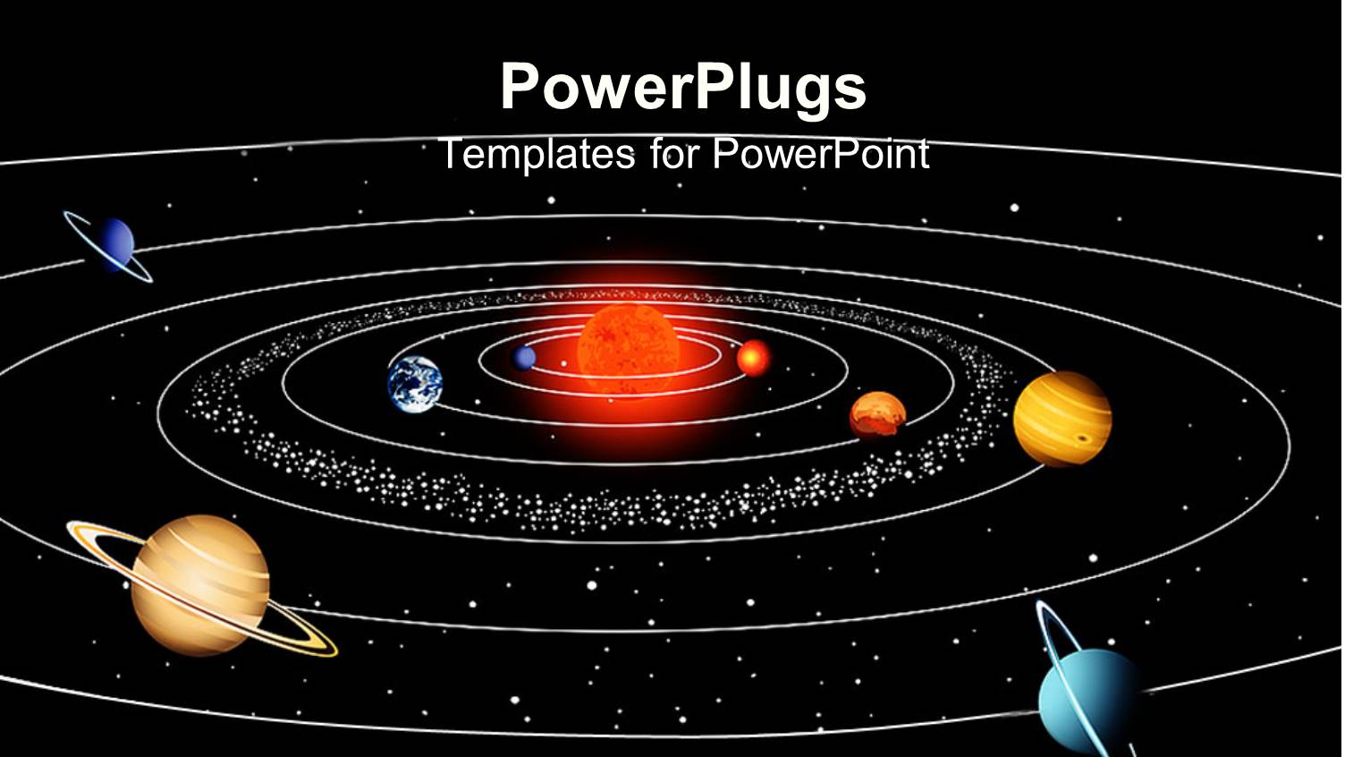 a Space View of the Sun and Planets of their Orbits