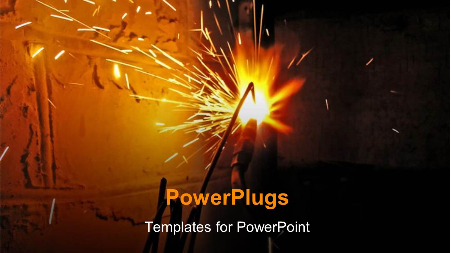 a Sparing Soldering Rod Cutting Through a Metal Plate