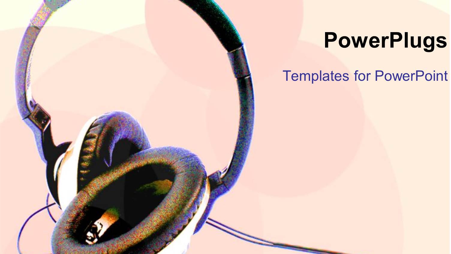 Sparkling Colored Headphones on Brightly Colored Bubbles on the Background