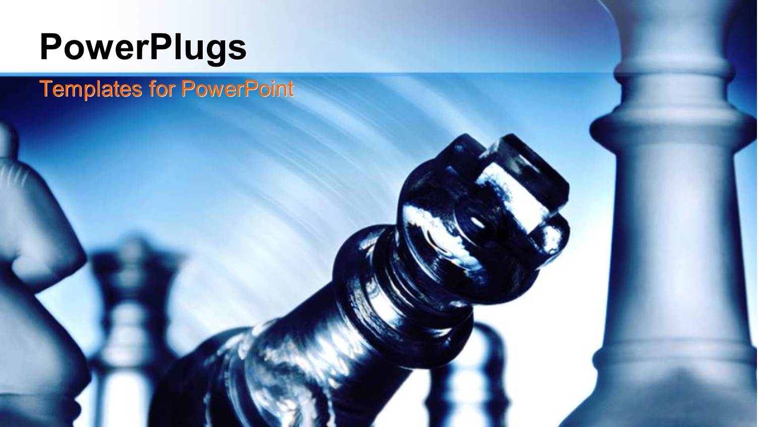 Sparkling King Chess Piece Falling Over other Chess Pieces 