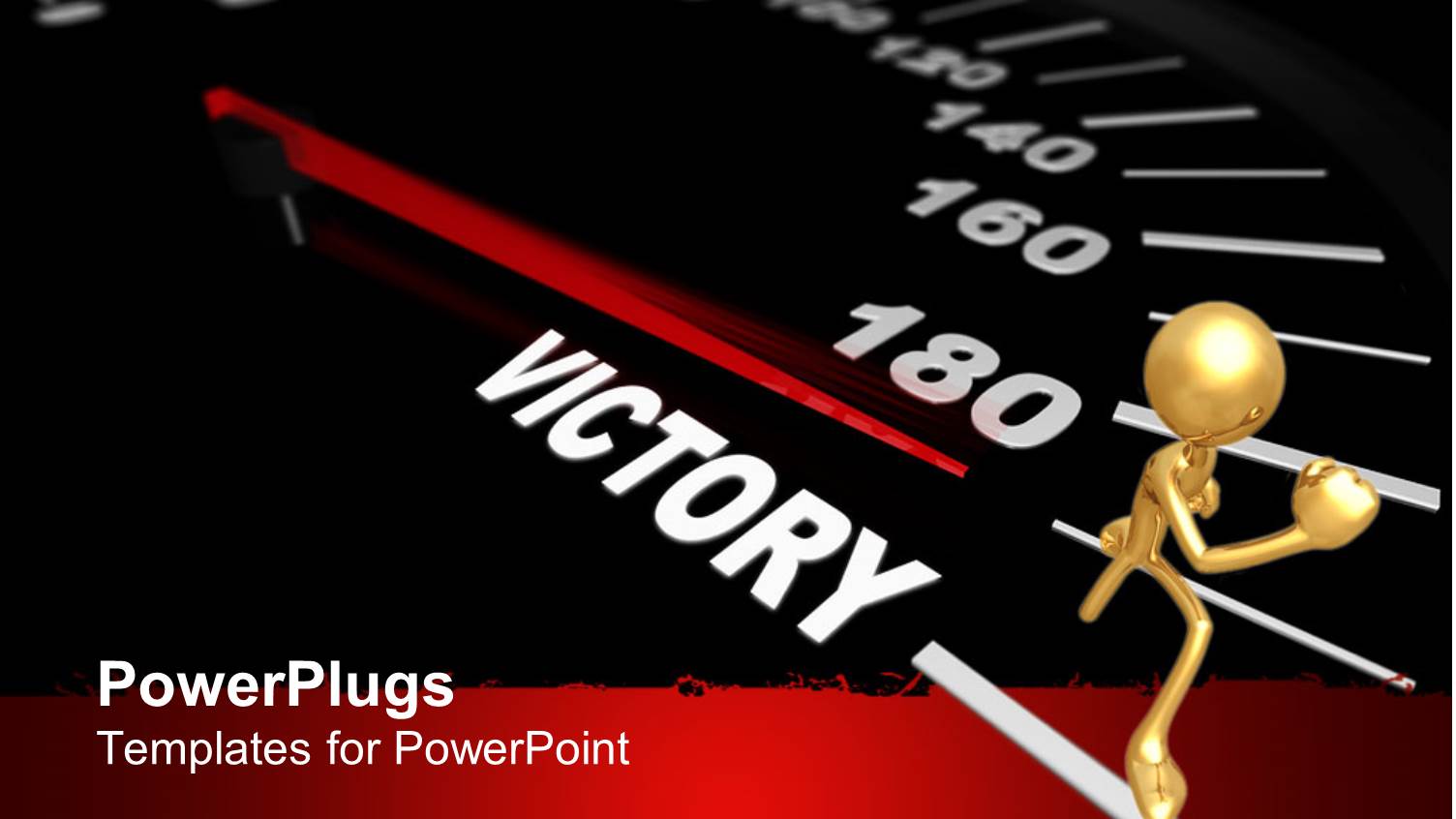 a Speedometer with the Needle Reaching Victory Sign Along with a Figure
