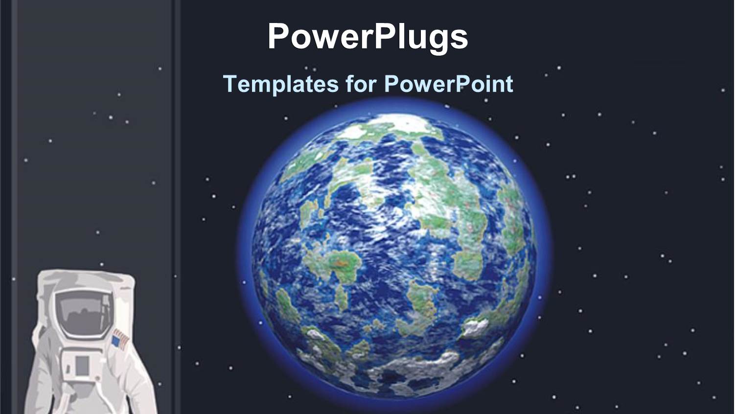 Spherical Blue Earth in Orbit and a Geared Astronaut