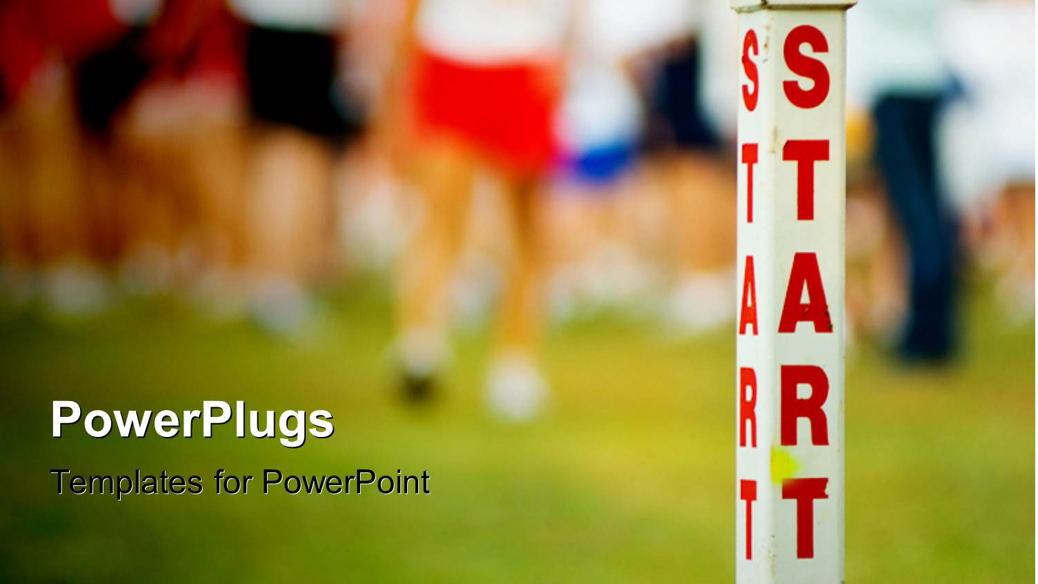 Sport Depiction with Close-up of Start Line in Athletic Race