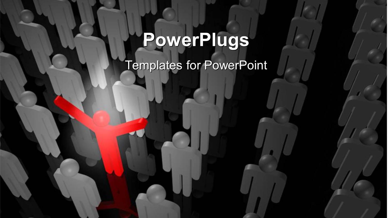 Spotlight on Distinct Red Man with Raised Hands in Crowd