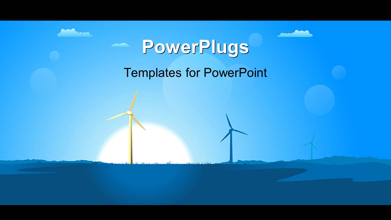 a Painting Showing Two Wind Turbines on a Landscape