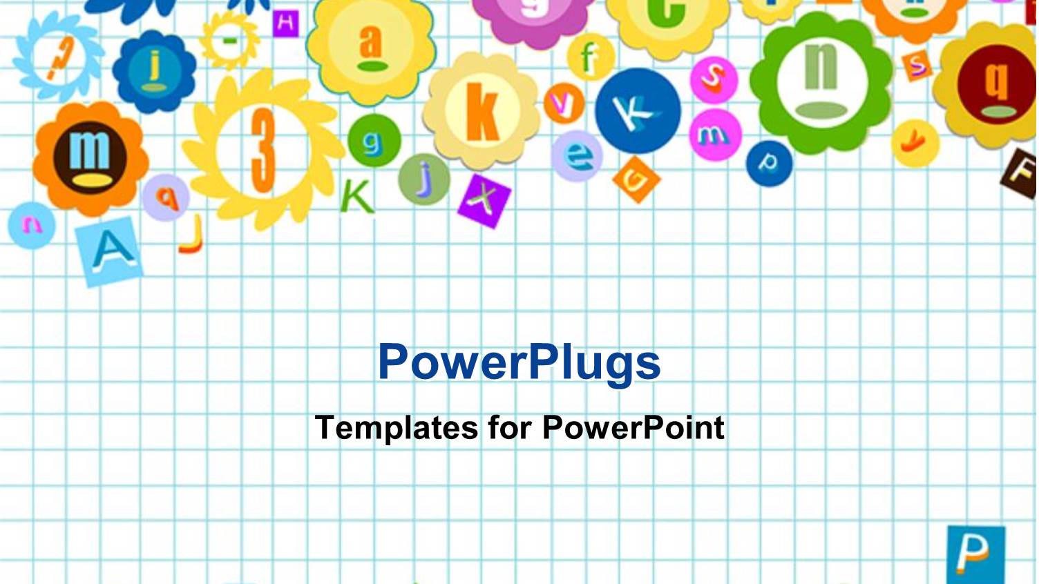 Squared Notebook Background with Various Shapes and Symbols Depicting Letters and Numbers