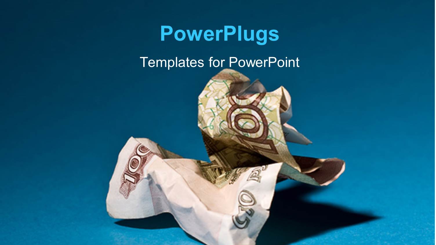 Squeezed Currency Notes on Background with Shades of Blue 