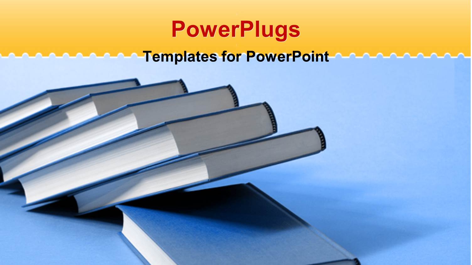 Stack of Books Facing Away from Viewer on Blue Background