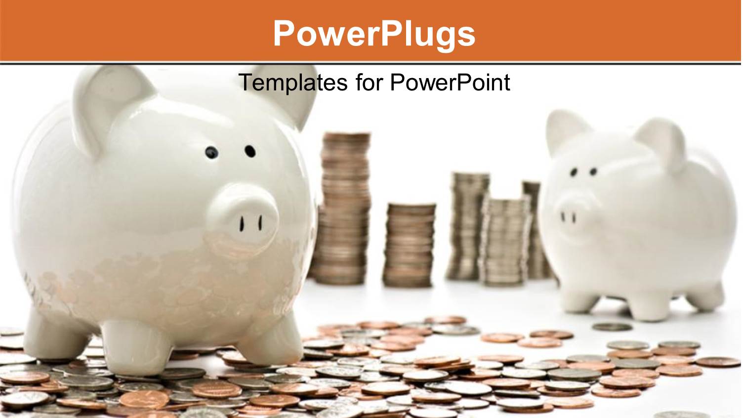 Stack of Coins and Coin Littered on White Surface Beside Piggy Bank