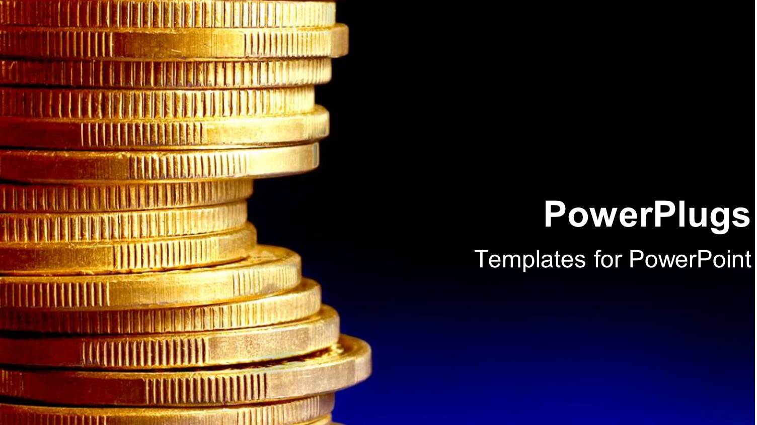 Stack of Gold Coins Over Blue Background