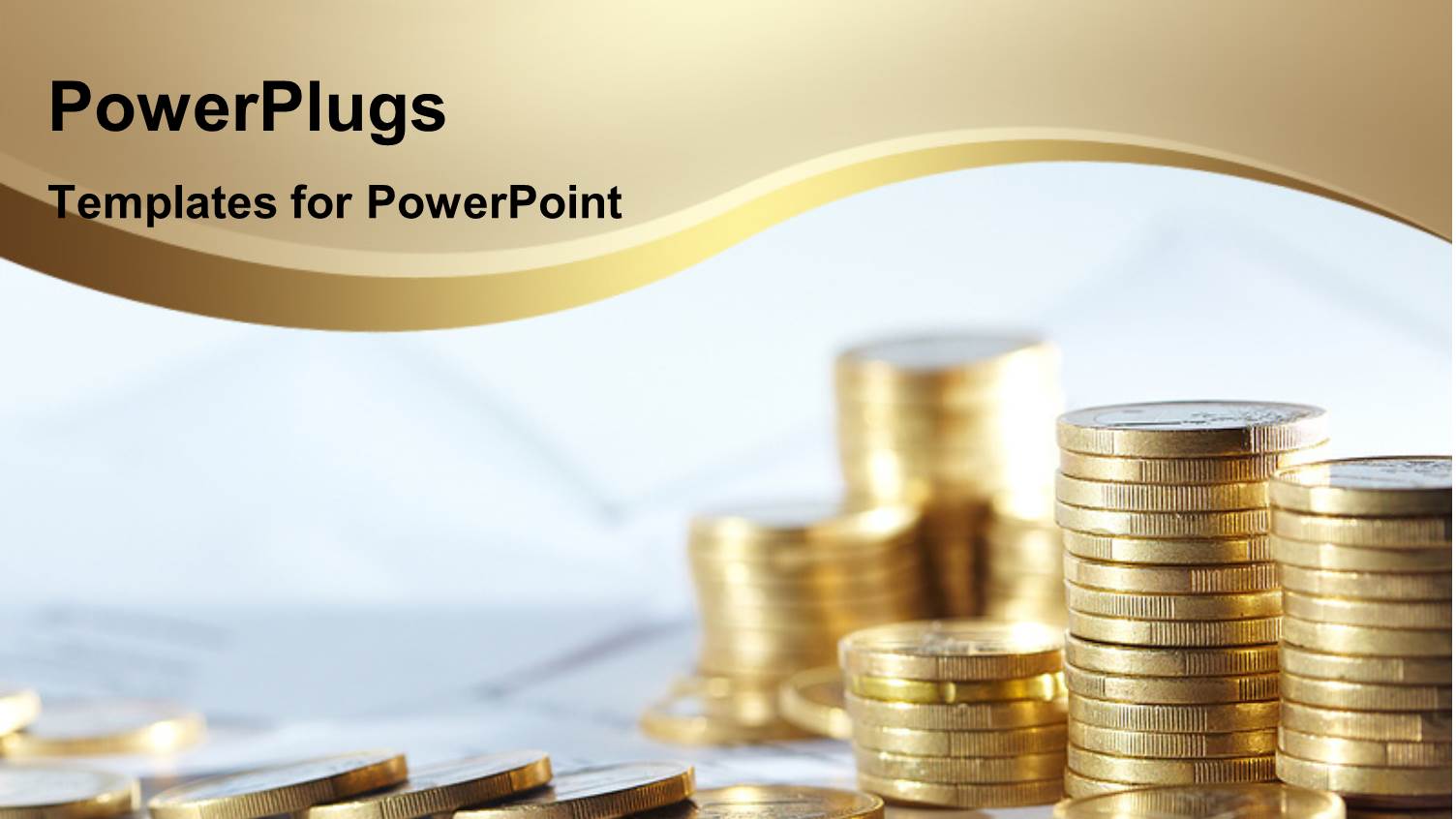 Stack of Gold Coins Over Financial Papers