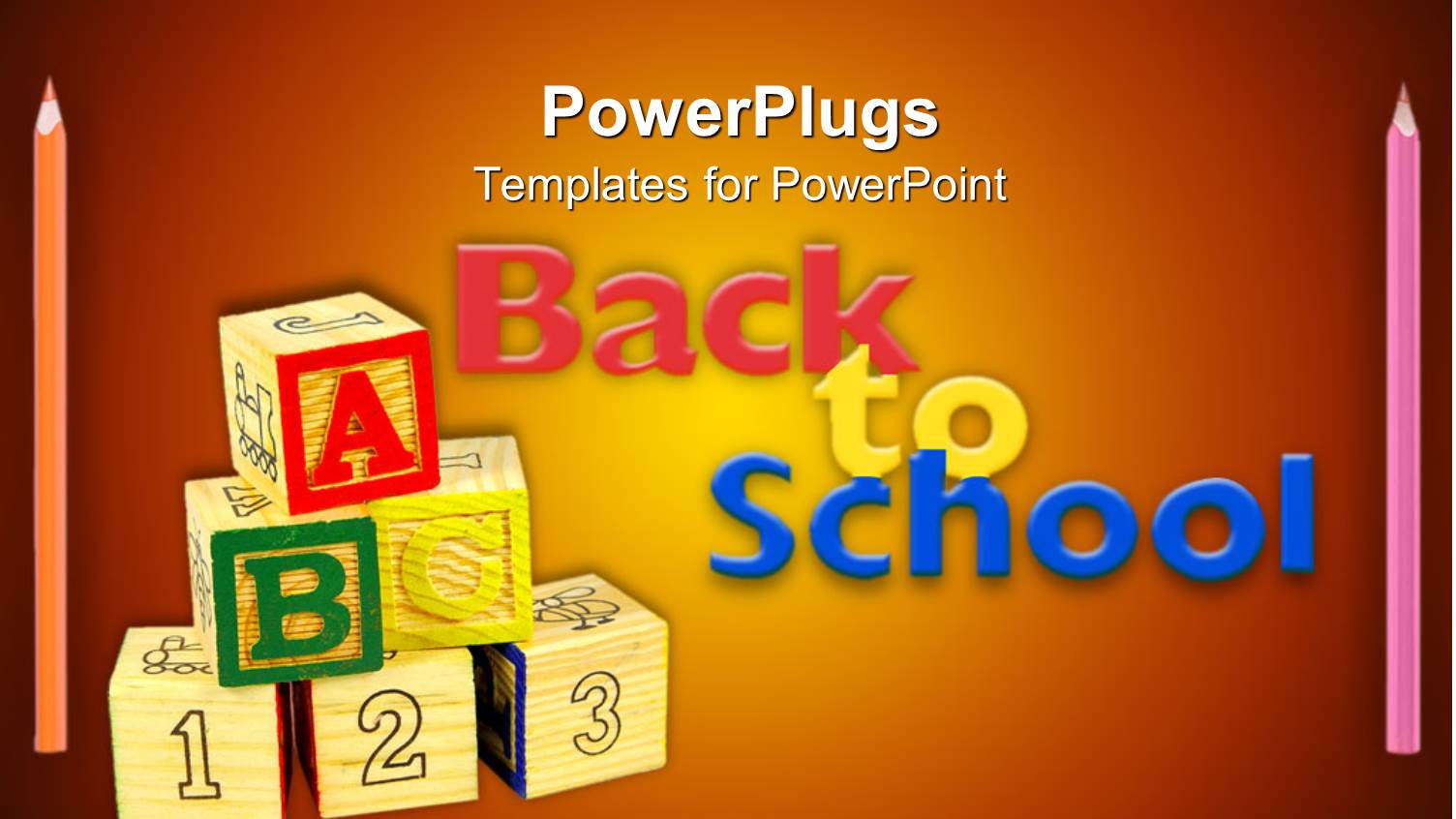 Stack of Learning Blocks with Color Pencils and a Back to School Text