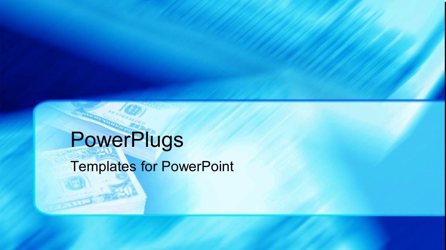 Stack of Money Bills and Blurred Image on Blue Background