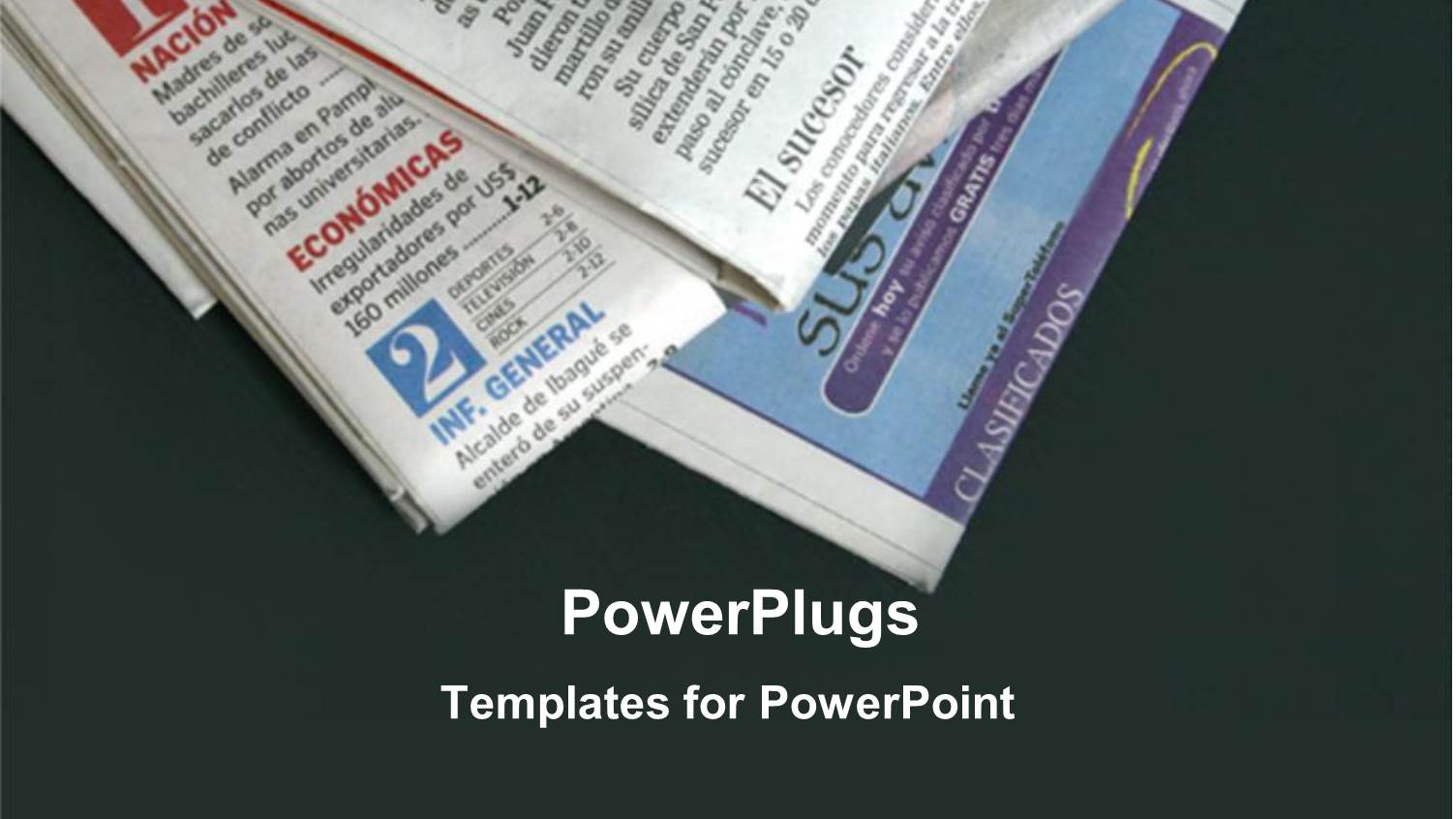 Stack of Newspapers on Black Background