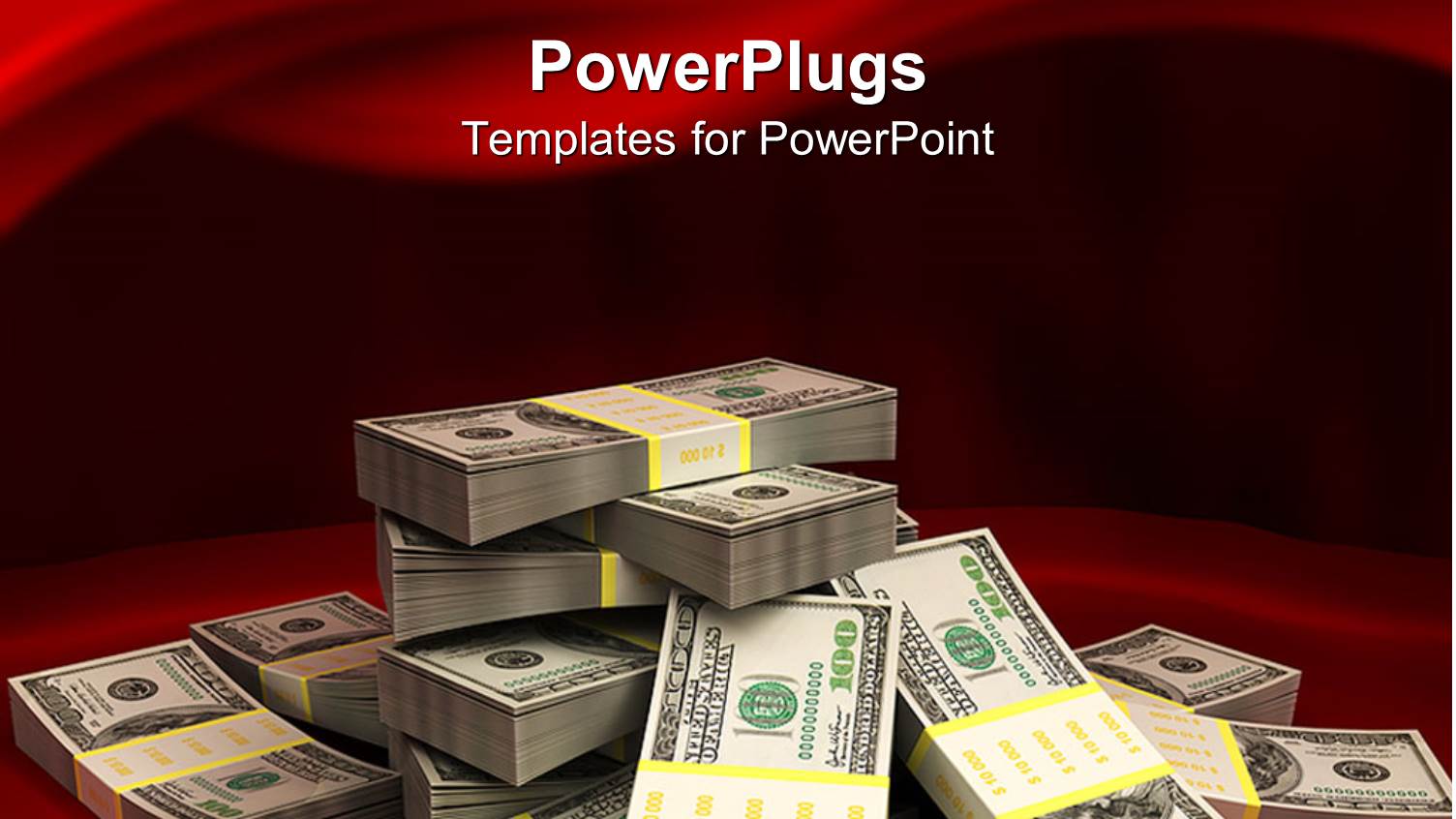 Stacks of Dollar Bill Over Red Colored Background