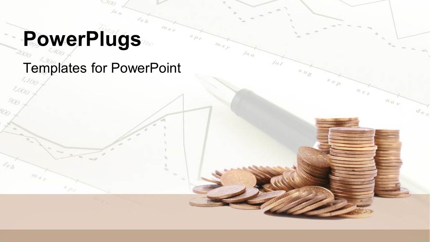 Stacks of Gold Coins on a Brown Slab with Transparent Statistical Background