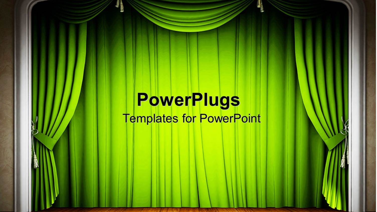 Stage with Green Curtains, Wood Floor and Lights, Theater, Performances