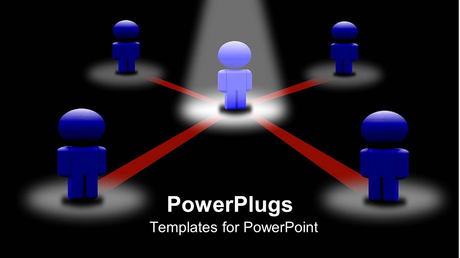 Star Network Topology Depiction with 3D Humans as Icons and Spotlight