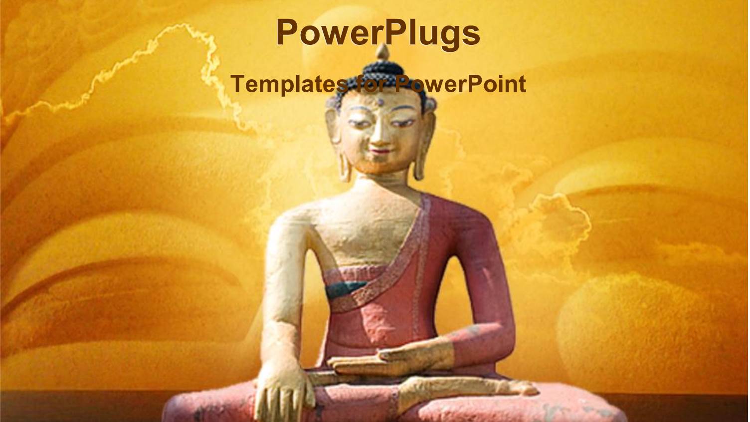 a Statue of Buddha on a Yellow Colored Background