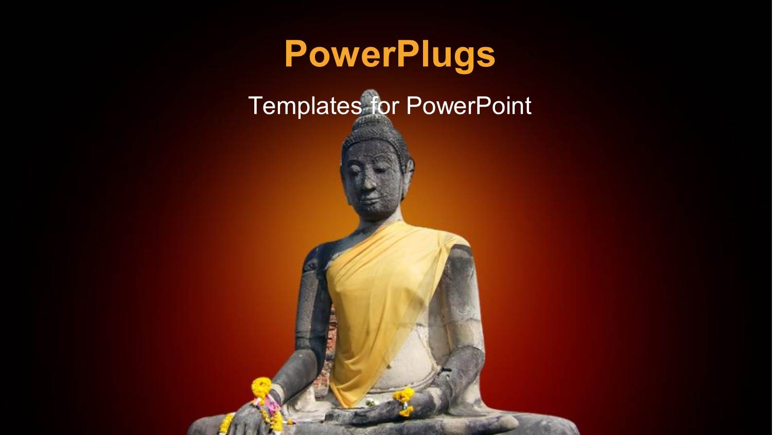 the Statue of Budha with a Reddish Background