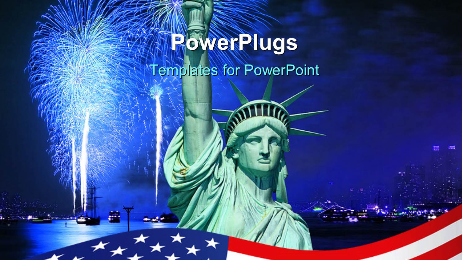 the Statue of Liberty with a Lot of Fireworks in the Background