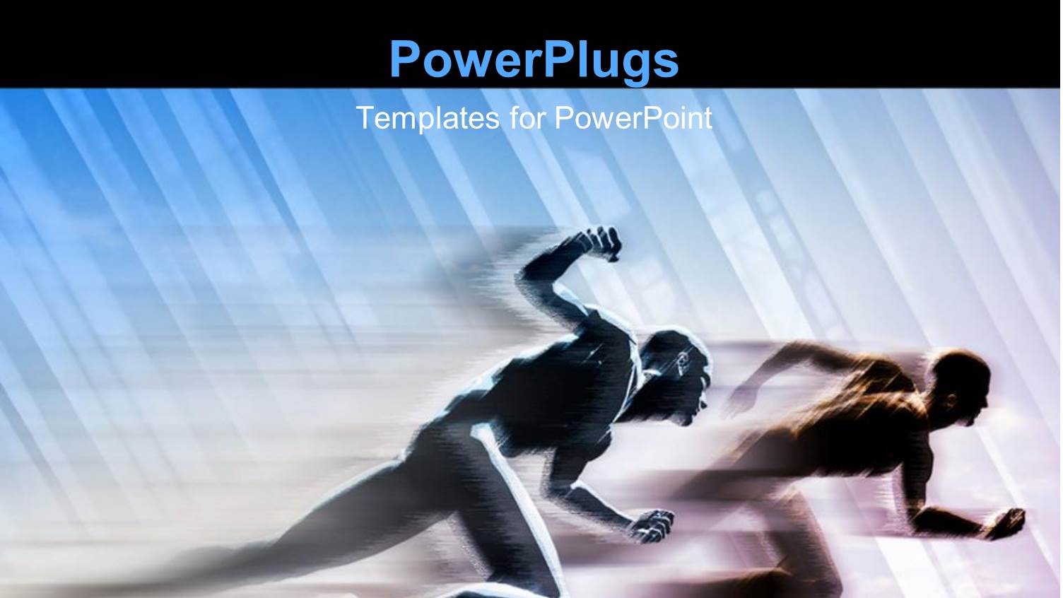 Statue of Two People Running Towards Finish Line in Competition