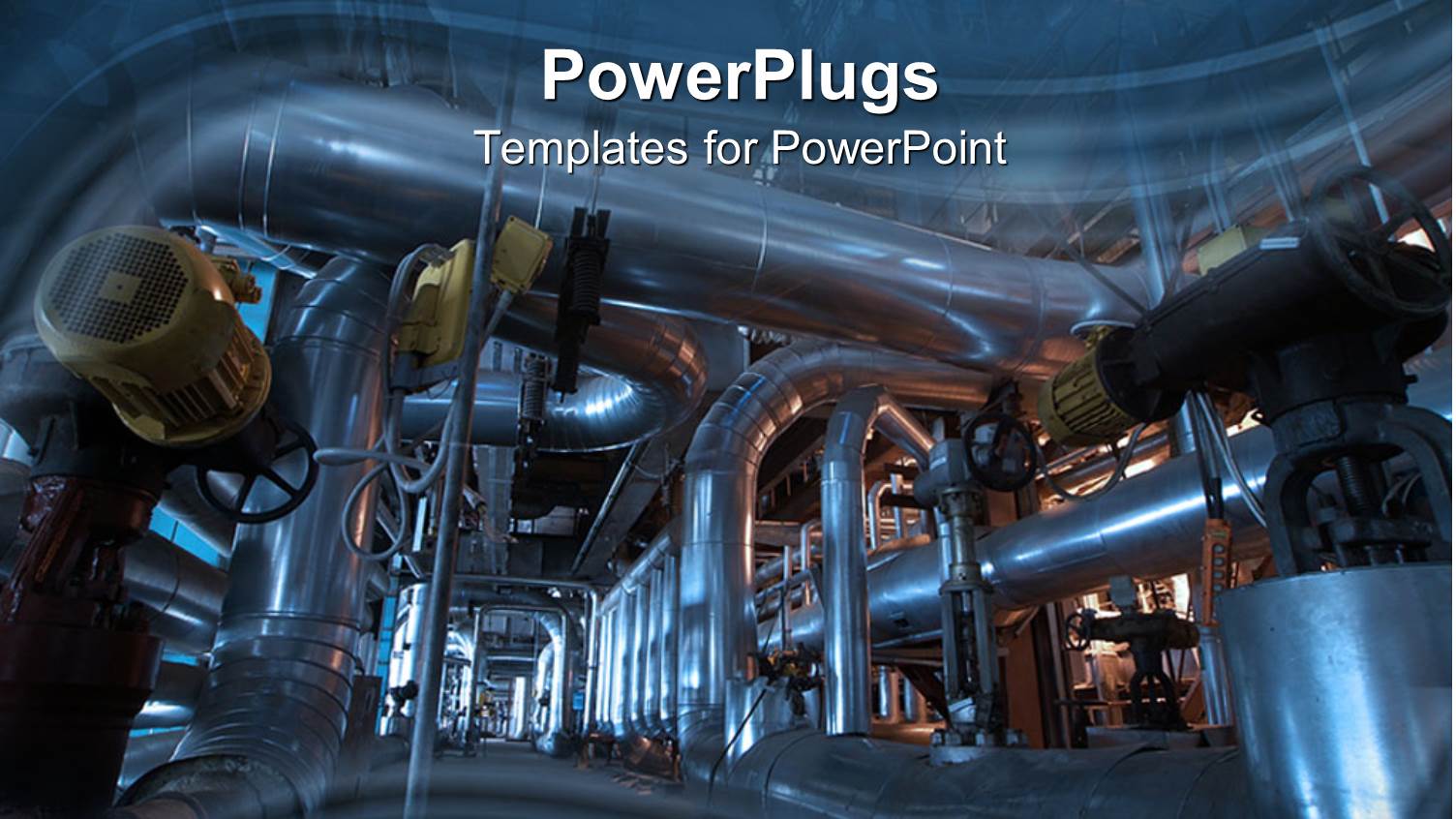 Steam Turbine at Power Plant with Connected Transmission Pipes