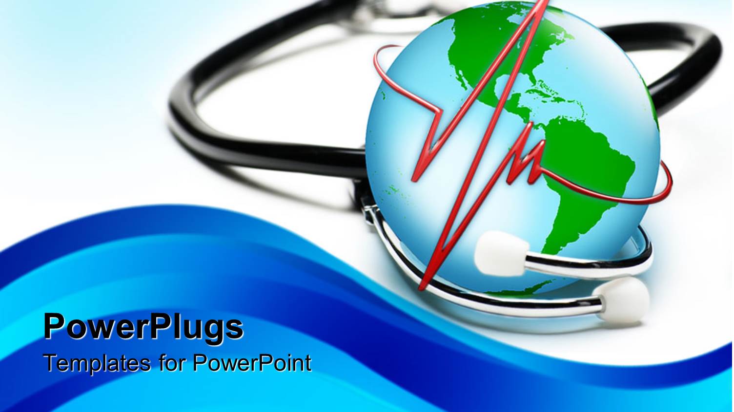 a Stethoscope Around an Earth Globe on a White Background