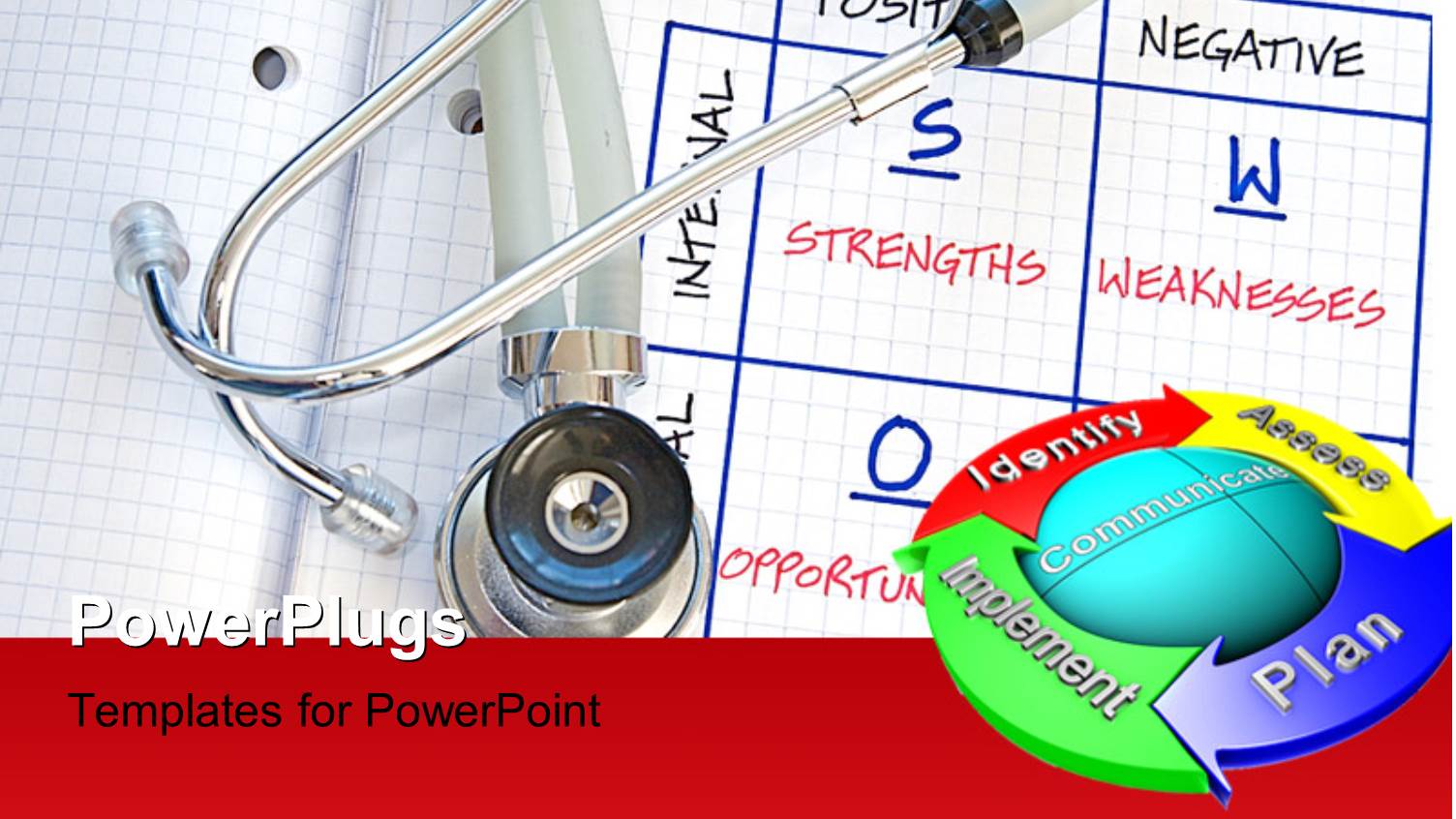 a Stethoscope with a Report Card and a Circle