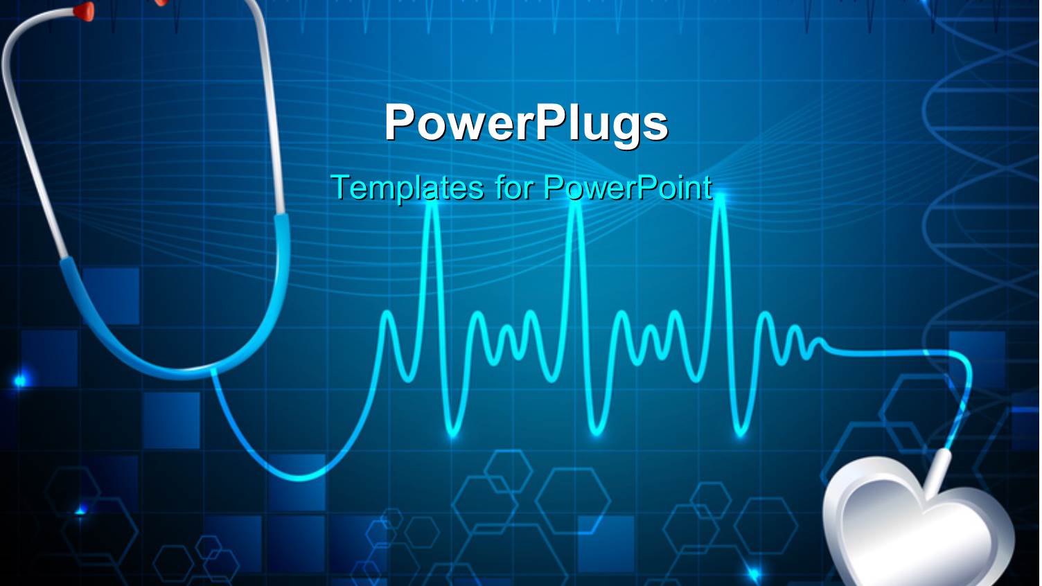 Stethoscope Showing Heart Beat on Abstract Blue Medical Background