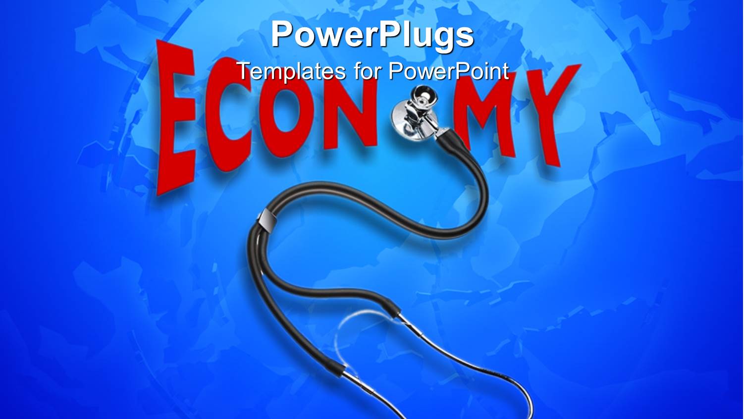 Stethoscope with the Text Economy in Red on a Blue Background