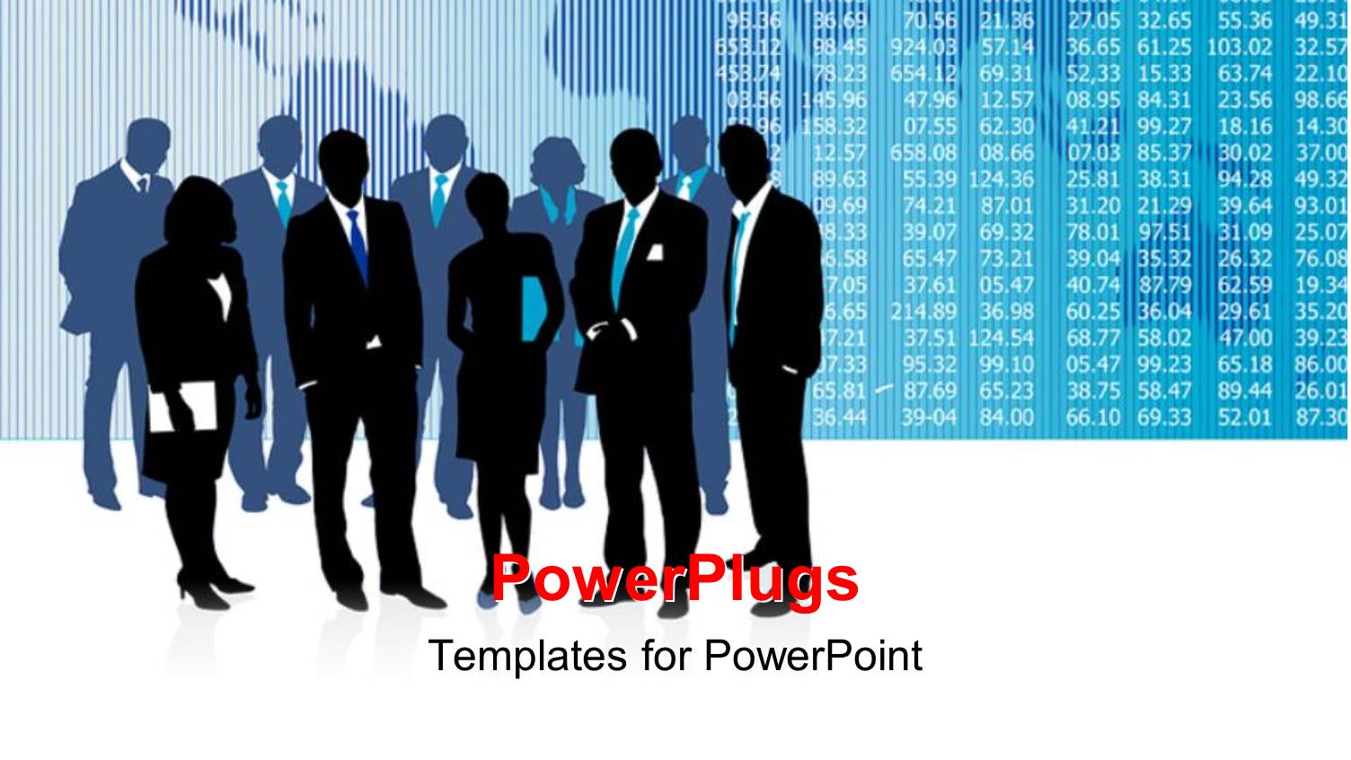Stock Market Chart Over World Map with Business People Standing by