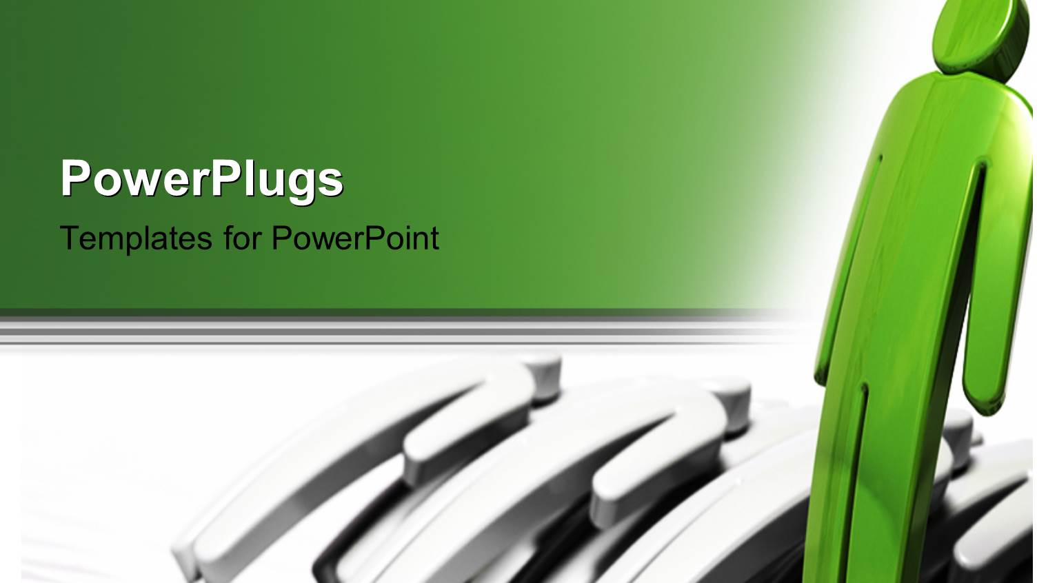 Storm Blowing 3D Men Down with Green Man Standing Upright 