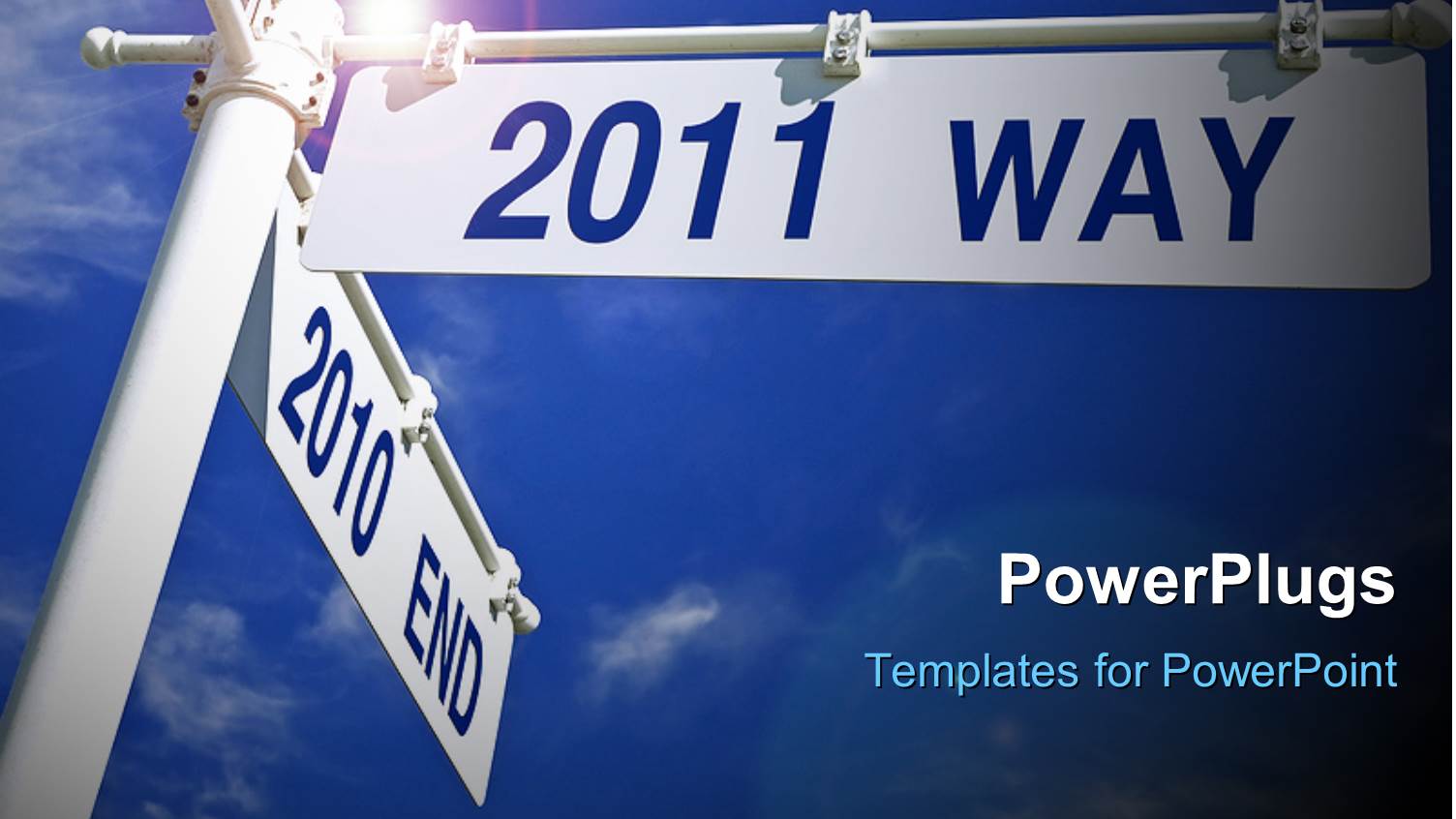 Street Post with Direction for 2011, Sky