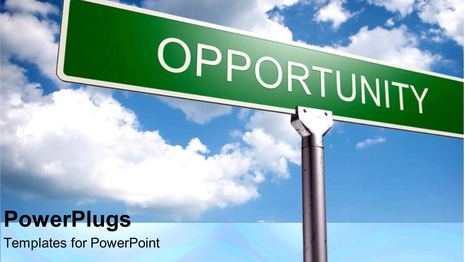 Street Sign of Opportunity with Blue Skies as a Metaphor Positive Thinking