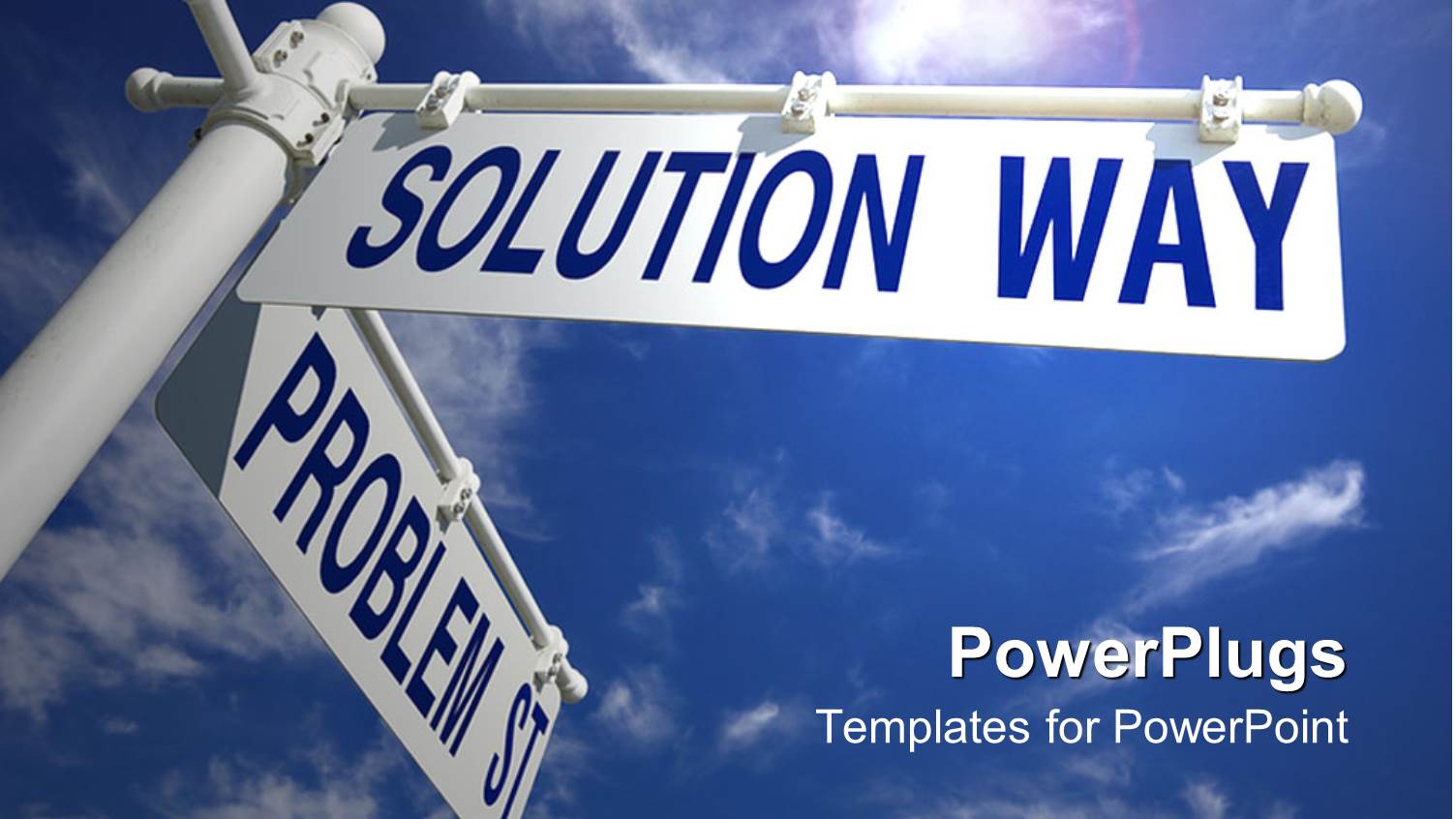 Street Signs Pointing Directions Solution and Problem Metaphor Blue Sky