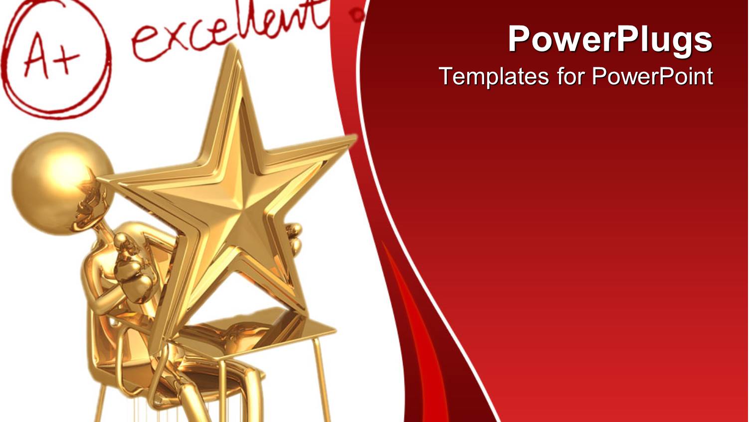 Student Sitting at Desk with Star, a+ Excellent Writing, Grades, Testing, Education, Learning, School