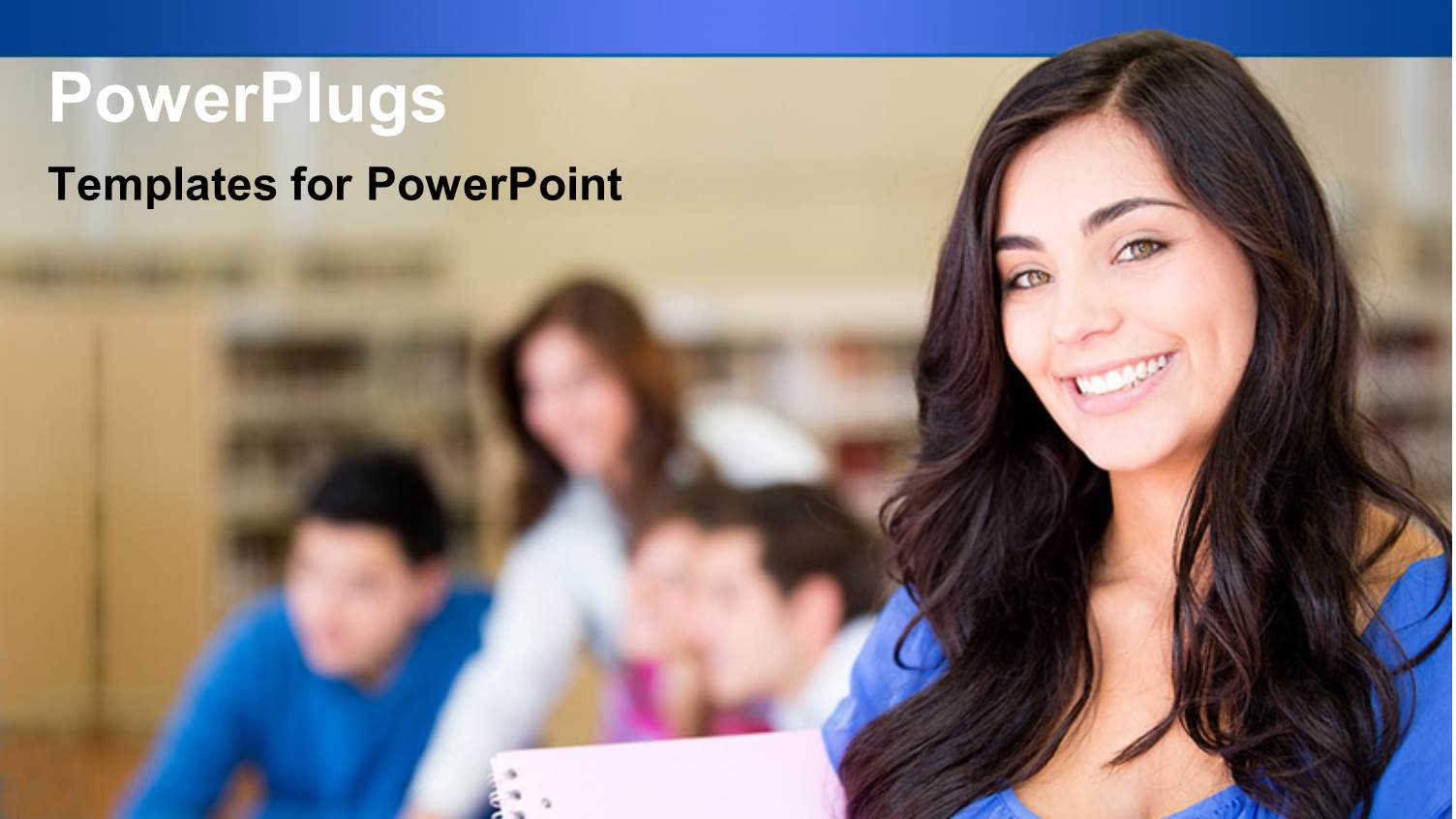 Students at the Library with Books