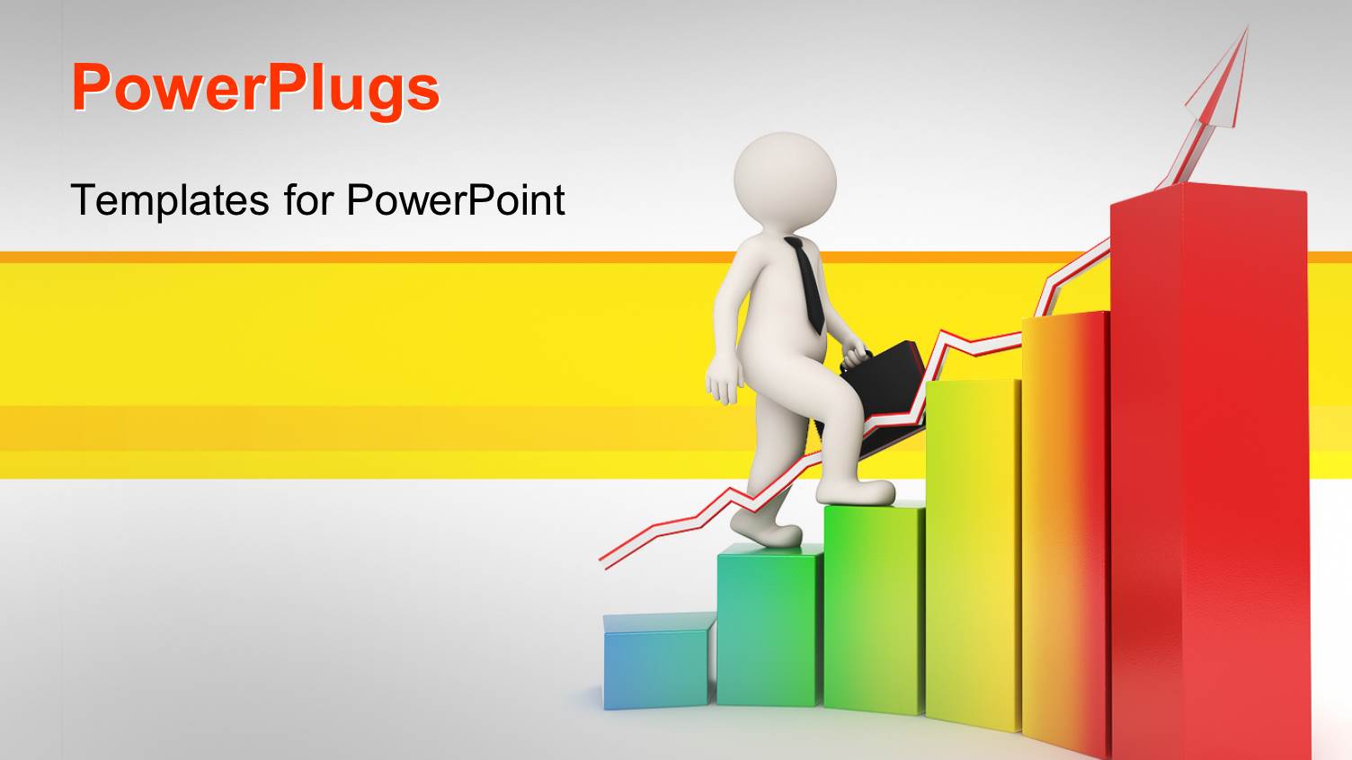 Successful Business Man Climining Bars to Reach at the Top with Yellow Color