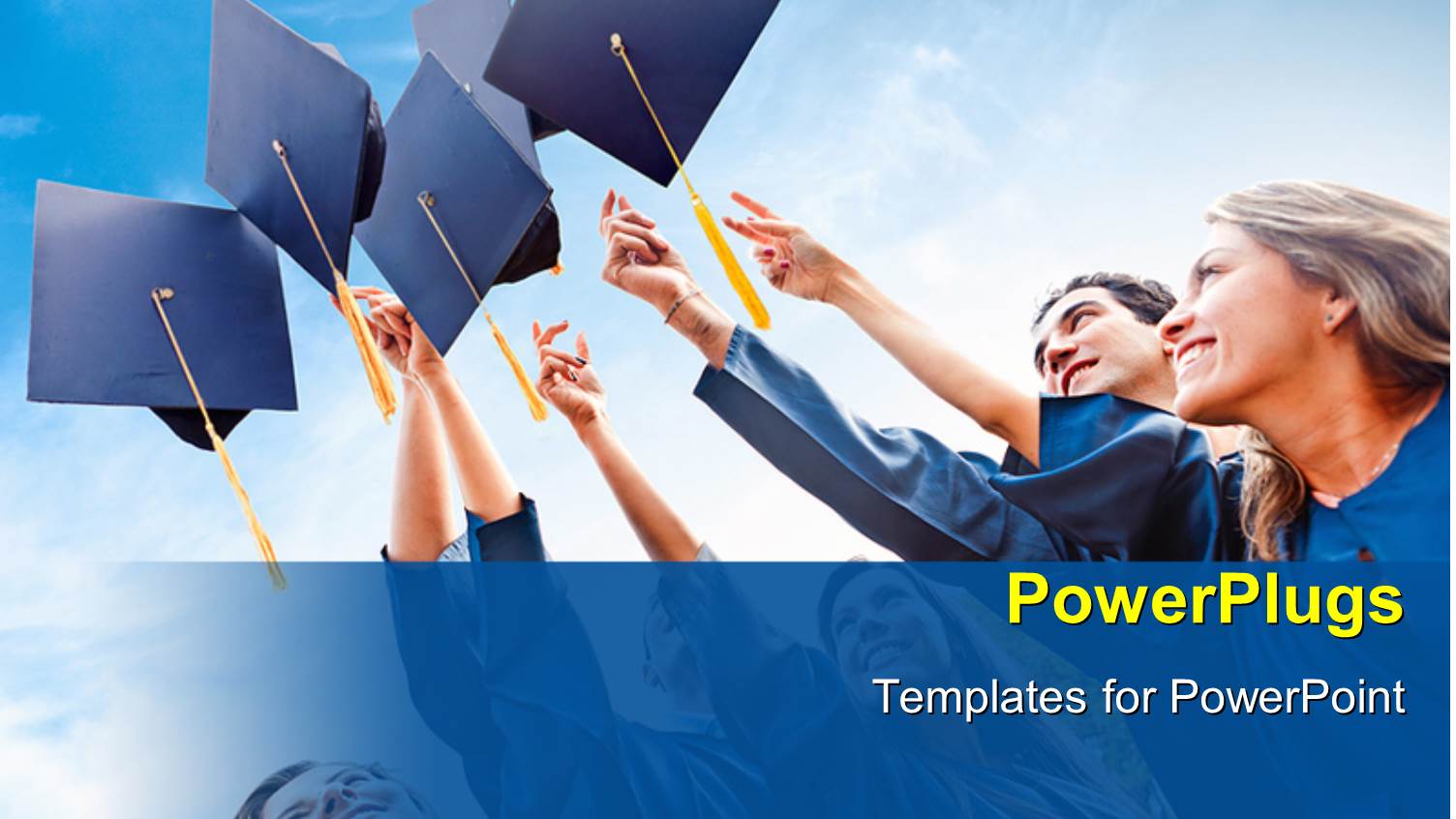 Successful Students Throwing Graduation Hats in the Air