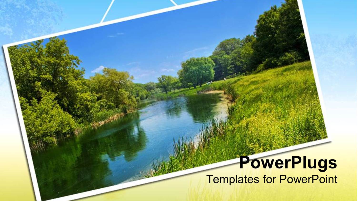 Summer Landscape Hanging on Background with Faded Vegetation and Blue Sky